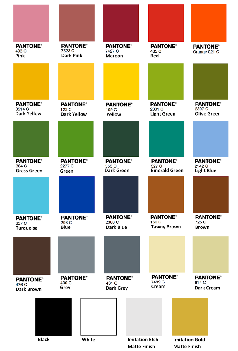 Printing Colour Chart
